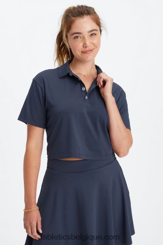 polo à manches courtes femmes Fabletics 404P0T2002 marine classique