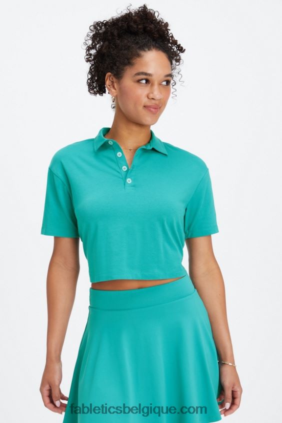 polo à manches courtes femmes Fabletics 404P0T2003 Sarcelle foncée