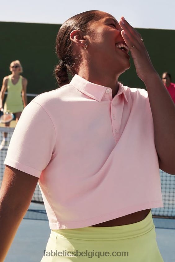 polo à manches courtes femmes Fabletics 404P0T2006 orchidée rose