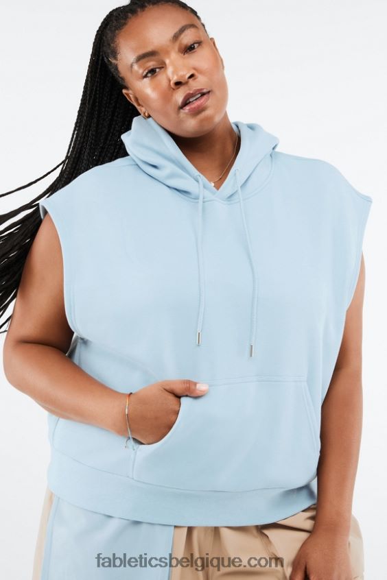 sweat à capuche sans manches angela femmes Fabletics 404P0T2082 pierre bleue