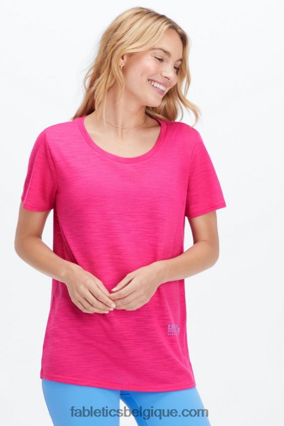 t-shirt classique femmes Fabletics 404P0T2020 peluche rose/club athlétique
