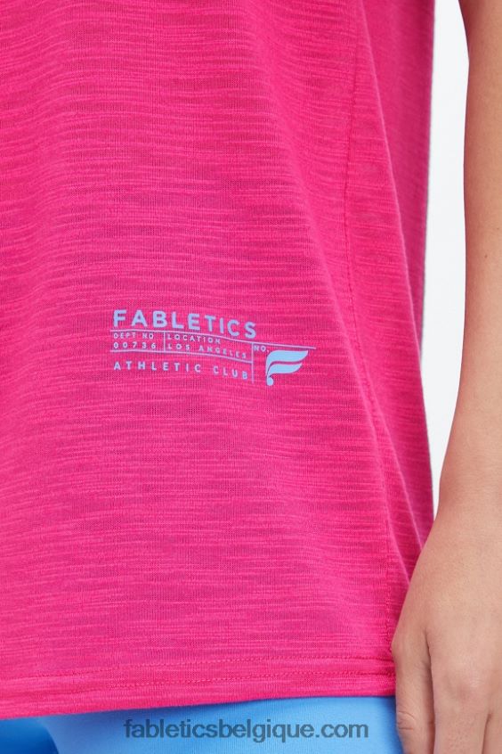 t-shirt classique femmes Fabletics 404P0T2020 peluche rose/club athlétique