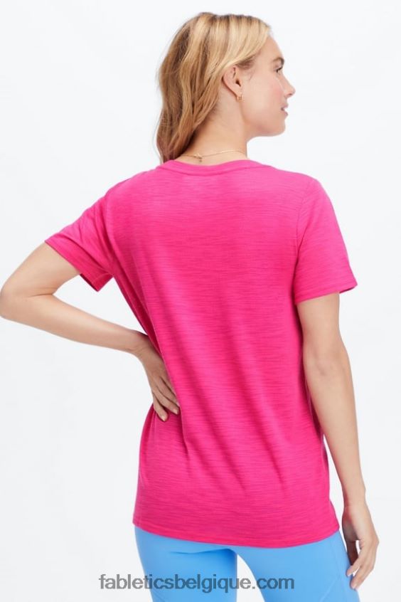 t-shirt classique femmes Fabletics 404P0T2020 peluche rose/club athlétique