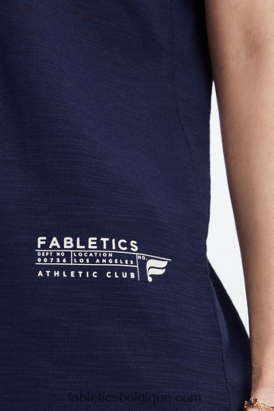 t-shirt classique femmes Fabletics 404P0T2021 bleu marine profond/club athlétique