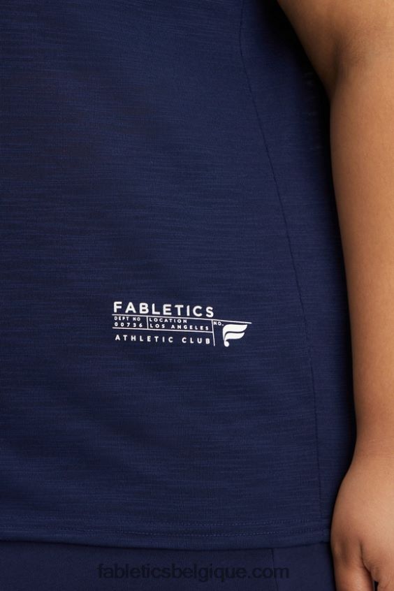 t-shirt classique femmes Fabletics 404P0T2022 bleu marine profond/club athlétique