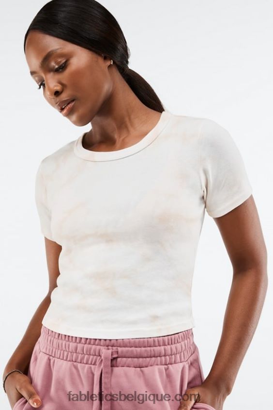 t-shirt cora slim femmes Fabletics 404P0T2070 teinture à l'avoine