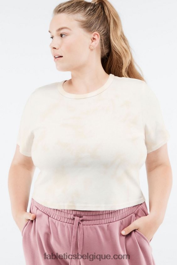 t-shirt cora slim femmes Fabletics 404P0T2071 teinture à l'avoine