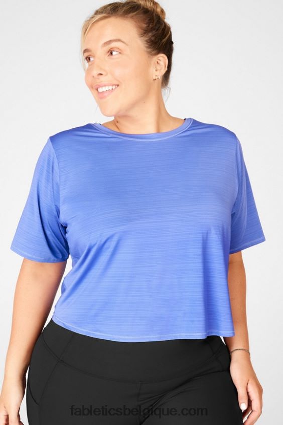t-shirt écoresponsable à manches courtes et dos torsadé femmes Fabletics 404P0T2097 côte d\'azur