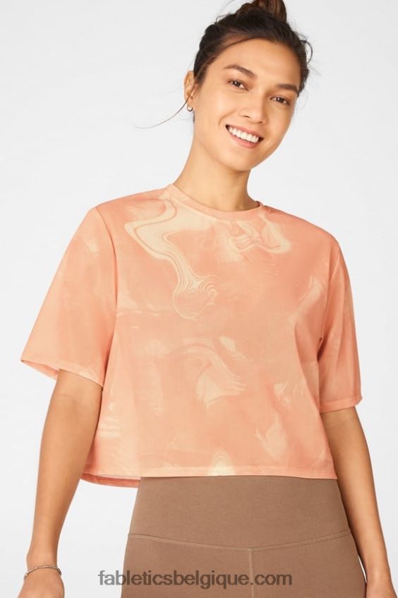 t-shirt en maille nayeli femmes Fabletics 404P0T2089 lever de soleil marbré