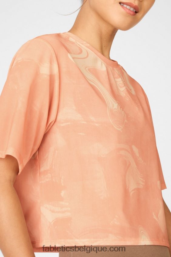 t-shirt en maille nayeli femmes Fabletics 404P0T2089 lever de soleil marbré