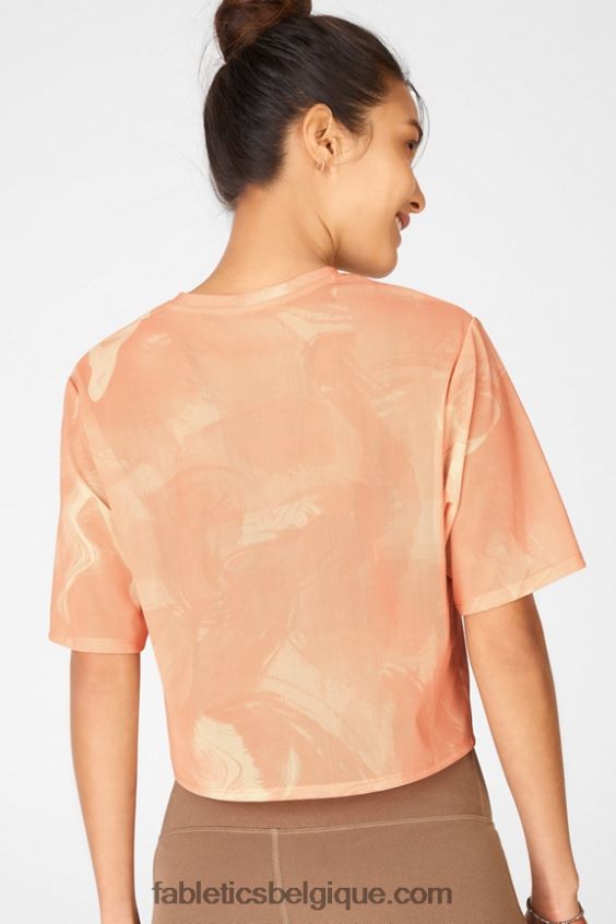 t-shirt en maille nayeli femmes Fabletics 404P0T2089 lever de soleil marbré