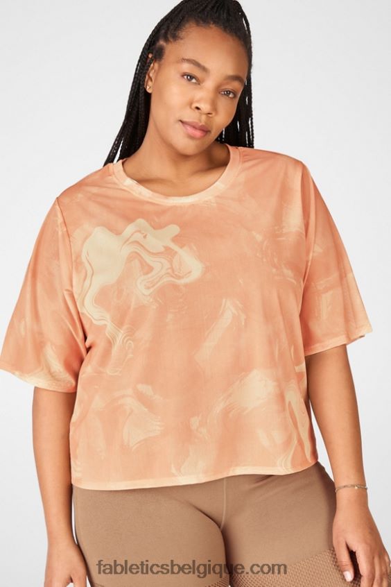 t-shirt en maille nayeli femmes Fabletics 404P0T2090 lever de soleil marbré