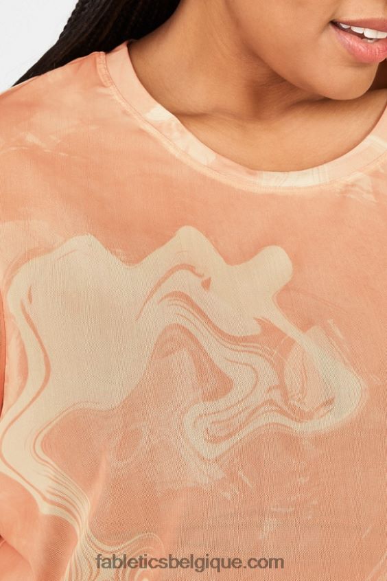 t-shirt en maille nayeli femmes Fabletics 404P0T2090 lever de soleil marbré