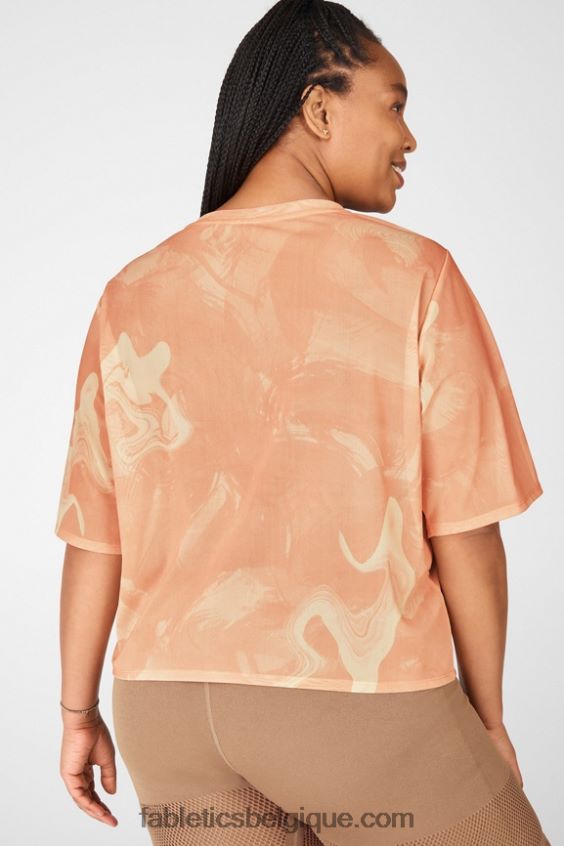 t-shirt en maille nayeli femmes Fabletics 404P0T2090 lever de soleil marbré
