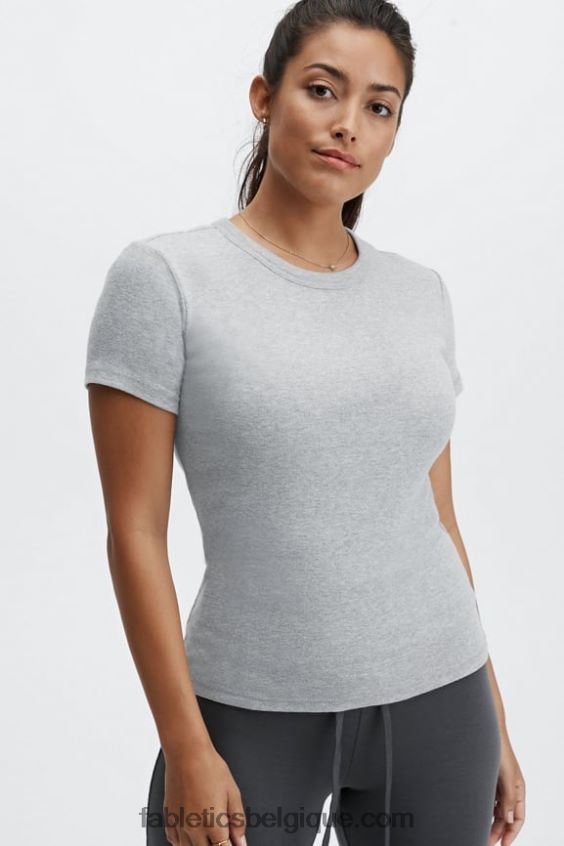t-shirt à manches courtes tinsley femmes Fabletics 404P0T2072 gris clair chiné