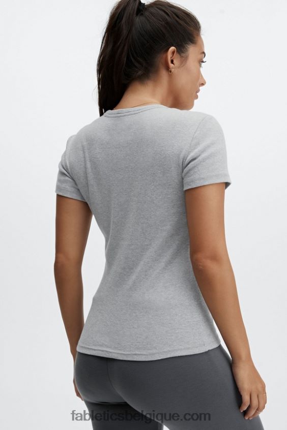 t-shirt à manches courtes tinsley femmes Fabletics 404P0T2072 gris clair chiné