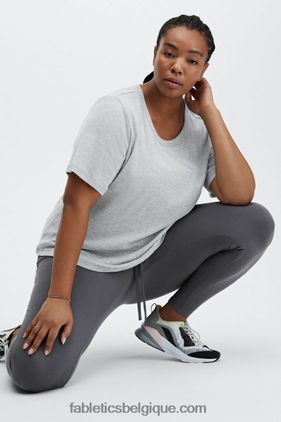 t-shirt à manches courtes tinsley femmes Fabletics 404P0T2073 gris clair chiné