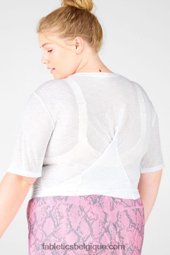 t-shirt à nouer à manches courtes ryan femmes Fabletics 404P0T2063 blanc