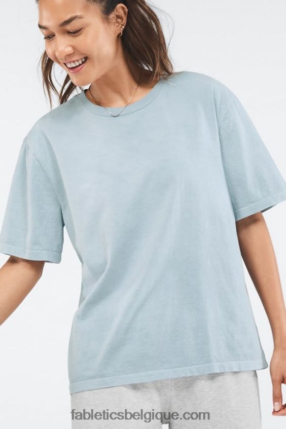 t-shirt petit ami femmes Fabletics 404P0T2085 véritable lumière indigo