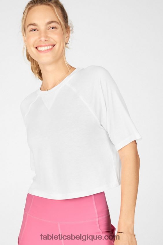 t-shirt raglan à manches courtes loveday femmes Fabletics 404P0T2091 blanc