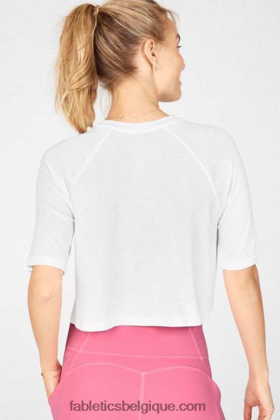 t-shirt raglan à manches courtes loveday femmes Fabletics 404P0T2091 blanc