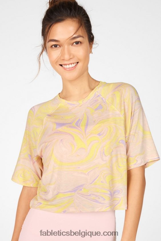 t-shirt raglan à manches courtes loveday femmes Fabletics 404P0T2092 marbre