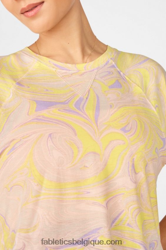 t-shirt raglan à manches courtes loveday femmes Fabletics 404P0T2092 marbre