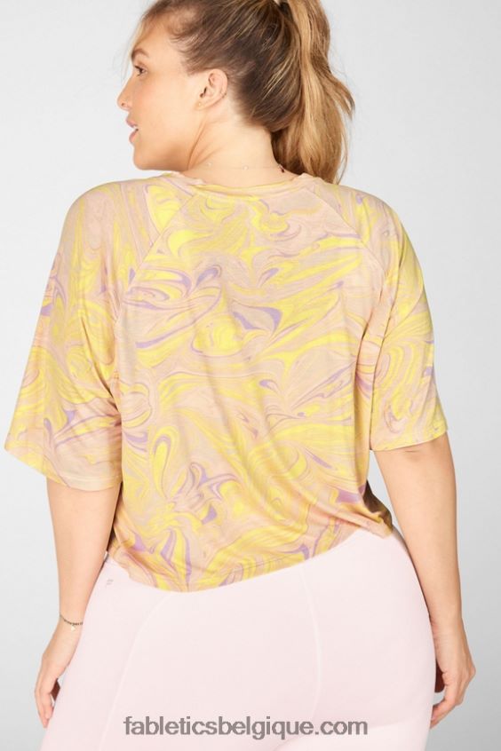 t-shirt raglan à manches courtes loveday femmes Fabletics 404P0T2093 marbre