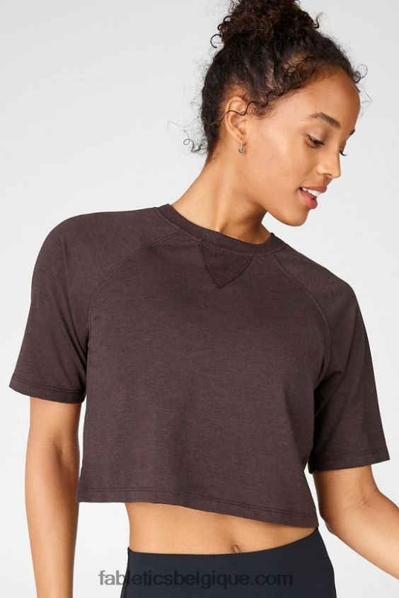 t-shirt raglan à manches courtes loveday femmes Fabletics 404P0T2104 bruyère rouille