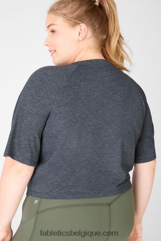 t-shirt raglan à manches courtes loveday femmes Fabletics 404P0T2106 bruyère noire