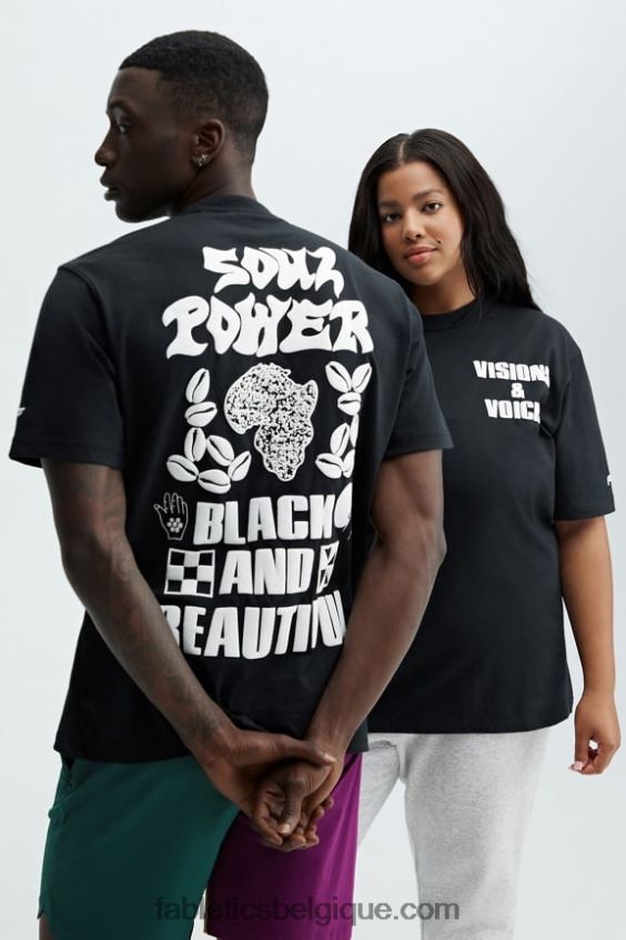 t-shirt unisexe africobra femmes Fabletics 404P0T2075 noir