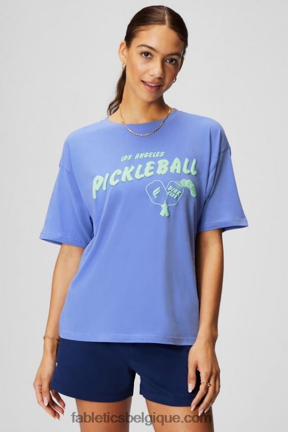 t-shirt vintage à manches courtes femmes Fabletics 404P0T1961 graphique pervenche punch/pickleball