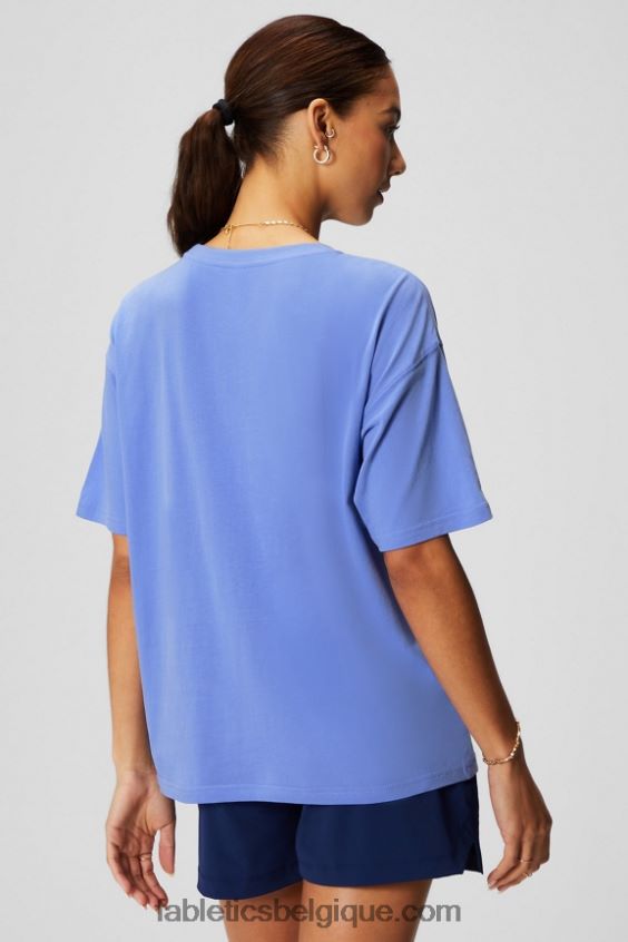 t-shirt vintage à manches courtes femmes Fabletics 404P0T1961 graphique pervenche punch/pickleball