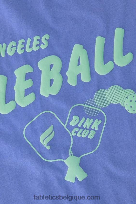 t-shirt vintage à manches courtes femmes Fabletics 404P0T1961 graphique pervenche punch/pickleball