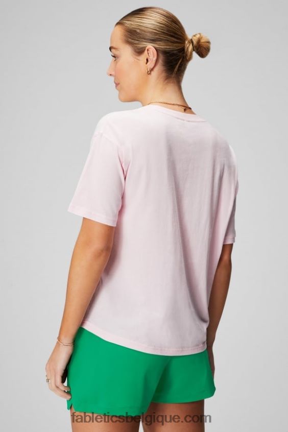 t-shirt vintage à manches courtes femmes Fabletics 404P0T1962 rose tendre/graphique