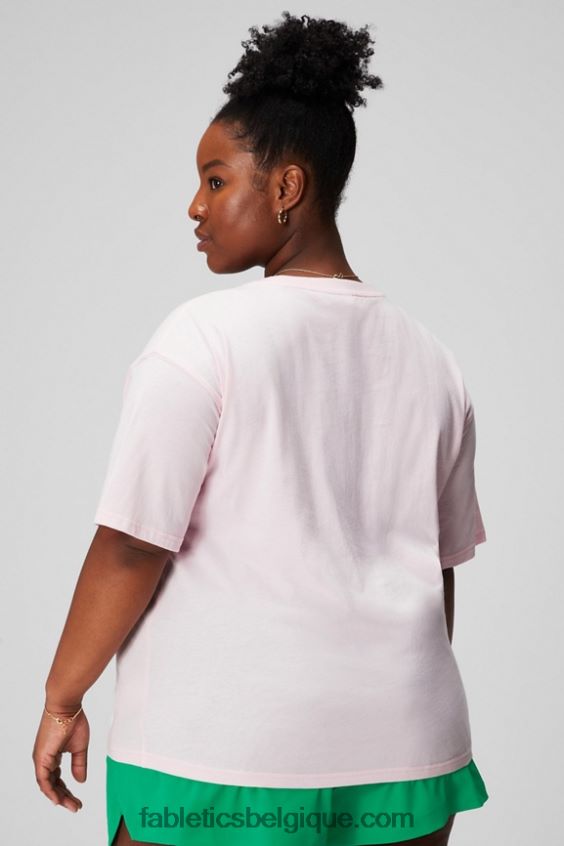 t-shirt vintage à manches courtes femmes Fabletics 404P0T1963 rose tendre/graphique