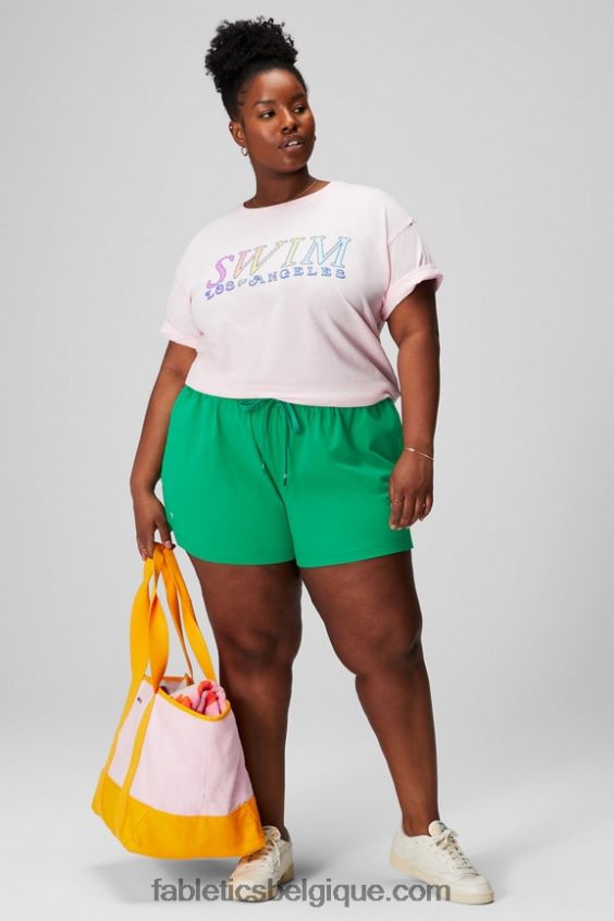 t-shirt vintage à manches courtes femmes Fabletics 404P0T1963 rose tendre/graphique