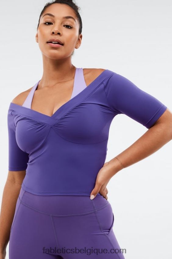 top natasha à manches courtes femmes Fabletics 404P0T2087 mystique