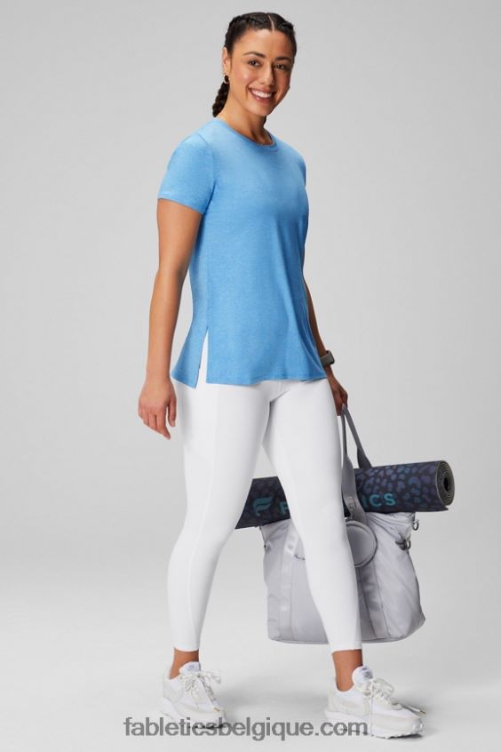 tunique à manches courtes dry-flex femmes Fabletics 404P0T1971 bruyère fleur bleue
