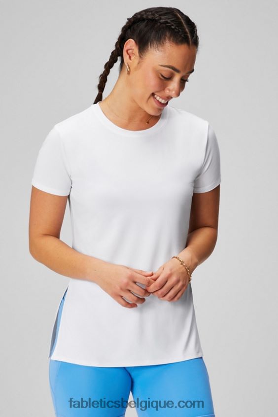 tunique à manches courtes dry-flex femmes Fabletics 404P0T1972 blanc classique