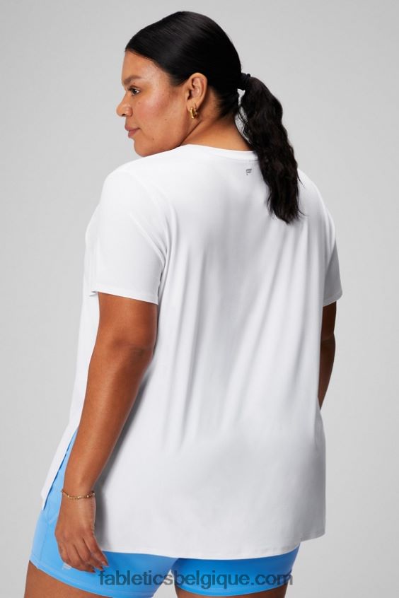 tunique à manches courtes dry-flex femmes Fabletics 404P0T1973 blanc classique