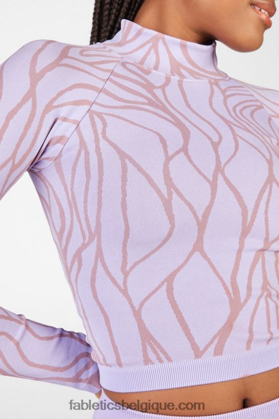 haut courtney sans coutures femmes Fabletics 404P0T2702 lilas givré/nuage rose