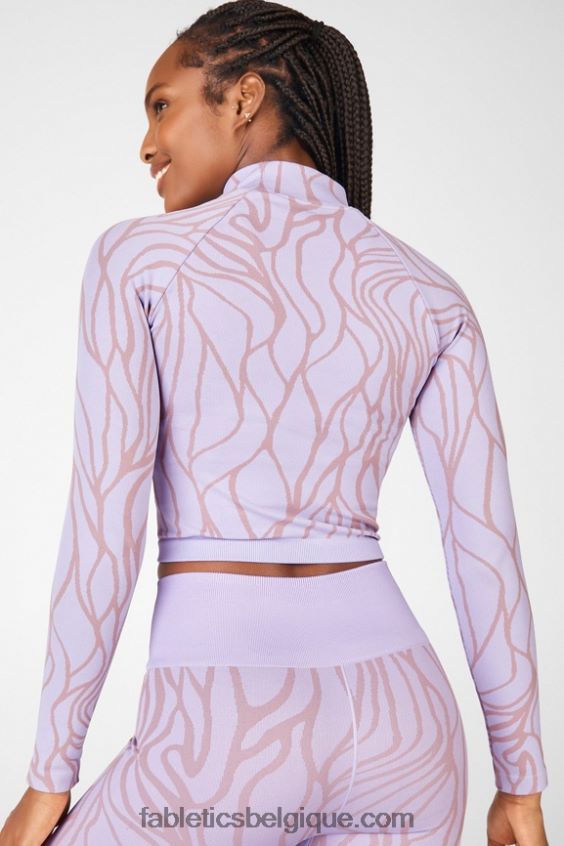 haut courtney sans coutures femmes Fabletics 404P0T2702 lilas givré/nuage rose