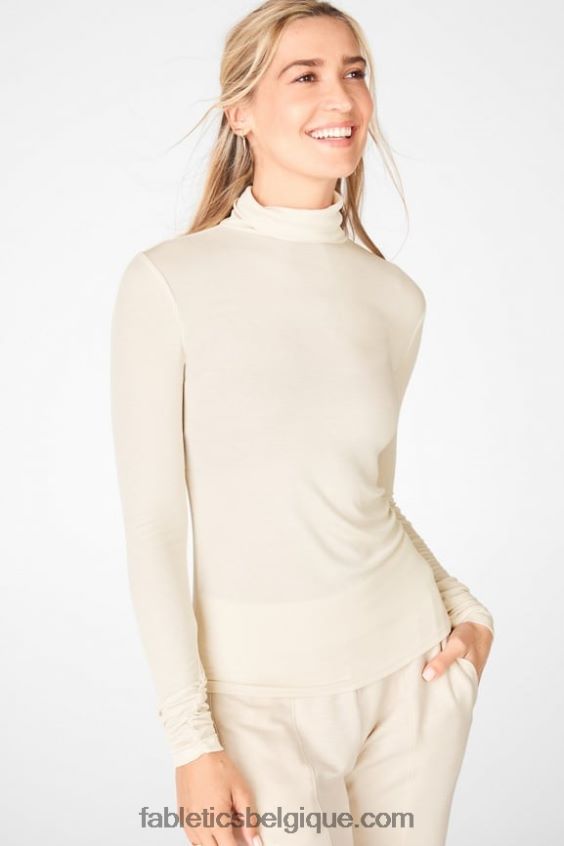 haut jess à manches longues et col roulé femmes Fabletics 404P0T2673 latté