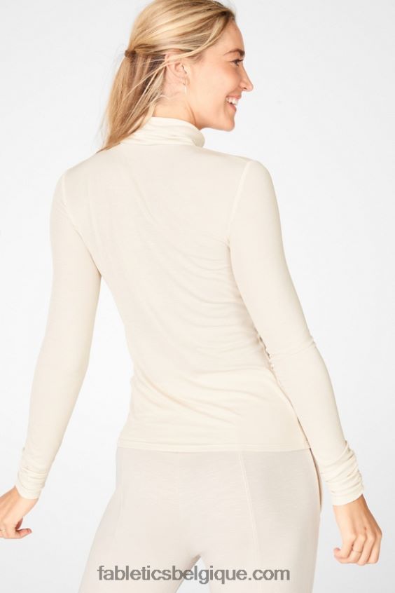 haut jess à manches longues et col roulé femmes Fabletics 404P0T2673 latté