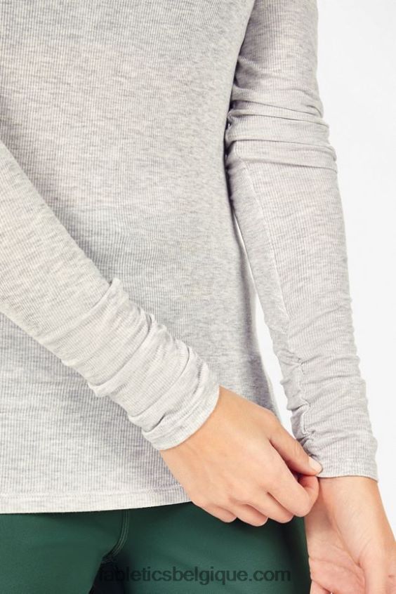 haut jess à manches longues et col roulé femmes Fabletics 404P0T2675 gris clair chiné