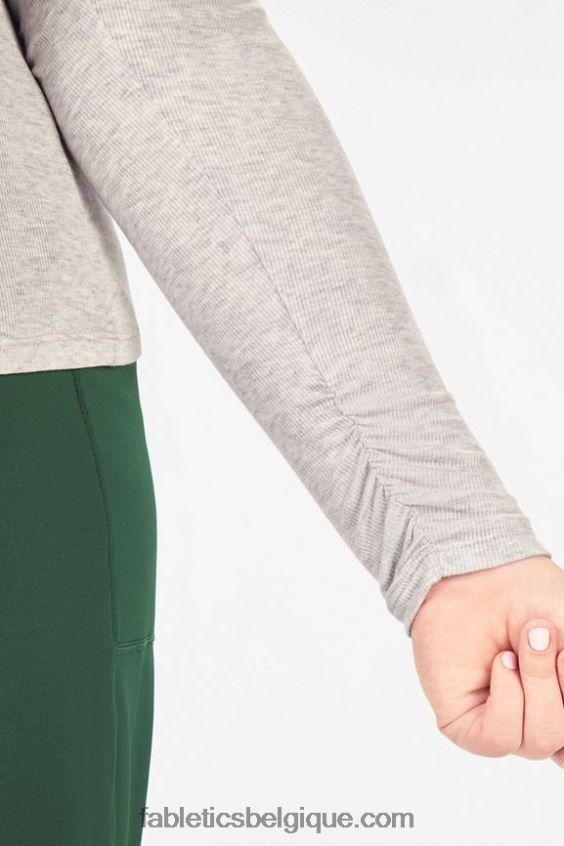 haut jess à manches longues et col roulé femmes Fabletics 404P0T2676 gris clair chiné