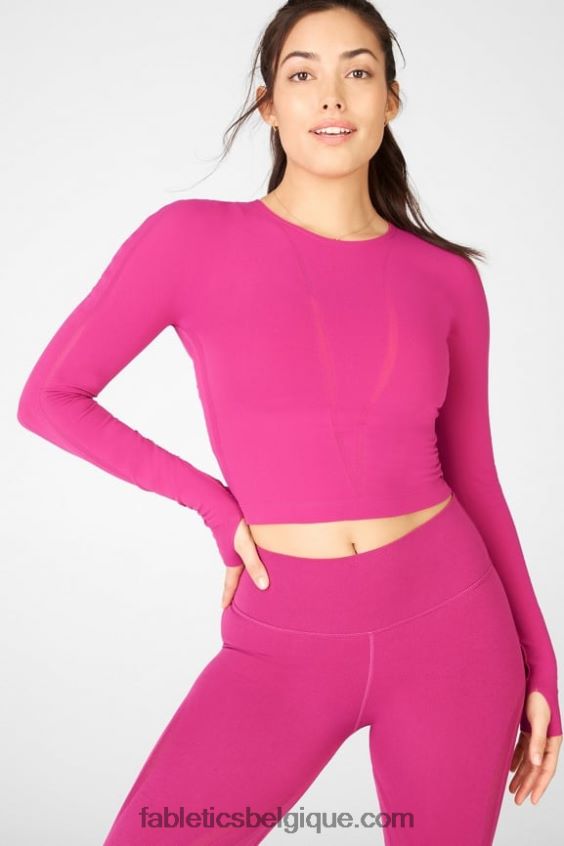haut à manches longues corey sculptknit femmes Fabletics 404P0T2698 très baie