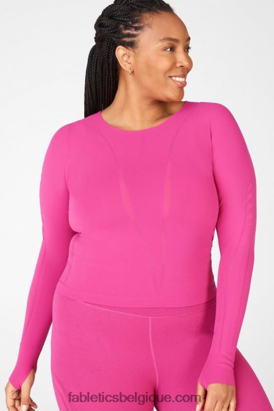 haut à manches longues corey sculptknit femmes Fabletics 404P0T2699 très baie