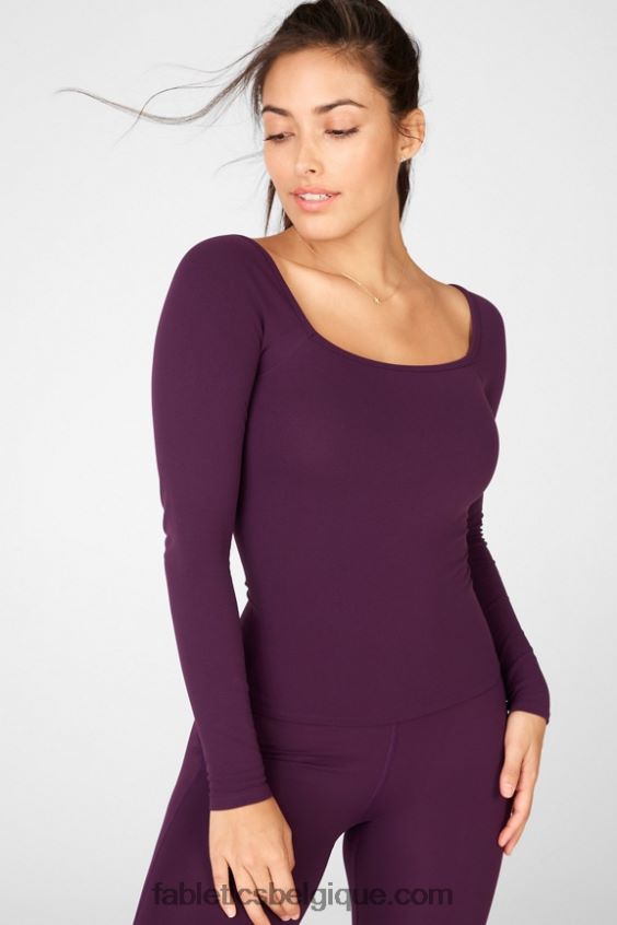 haut à manches longues emilia sculptknit ii femmes Fabletics 404P0T2684 prune parfaite